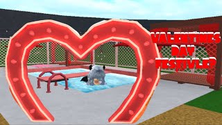 Building a VALENTINES FESTIVLE in bloxburg  mooninthestars [upl. by Yeslaehc]