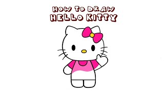 How to draw HELLO KITTY  Easy hello kitty drawing for kids  hello kitty drawing step by step [upl. by Cowley261]