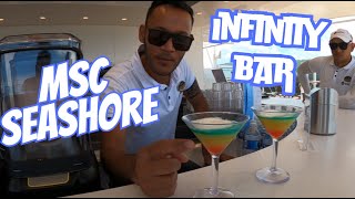 Infinity Bar Deck 8 MSC Seashore Drink Trial amp Review 21 Years Minimum Age to Drink [upl. by Ocsinarf22]