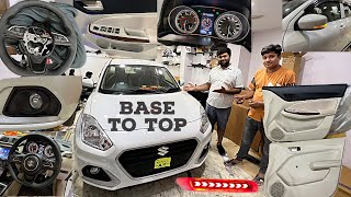 2022 Maruti Dzire Base To Top Conversion  Door Pads  Steering Wheel  Fog Lamps  Side Mirror [upl. by Wallford]