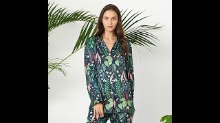 LilySilk Plant Print Long Silk Pyjamas Set for Women 2Pcs 100 Charmeuse Silk of 19 Momme Silk Weigh [upl. by Pacien592]