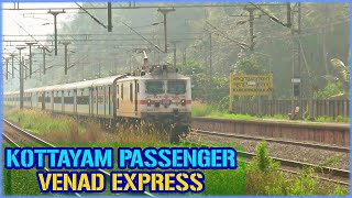 Halting Kottayam Passenger meets Speedy Venad Express [upl. by Bibbie]