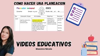 Como hacer una planeación sencilla Maestra de preescolarplanea conmigo [upl. by Godric]