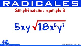 Simplificación de radicales  Ejemplo 3 [upl. by Aimik]