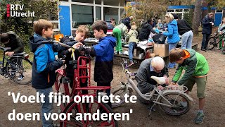 Kinderen knappen fietsen op voor azc  RTV Utrecht [upl. by Lareneg933]