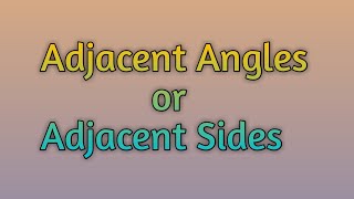 Adjacent angle adjacent sides or Diagonal [upl. by Ettennahs]