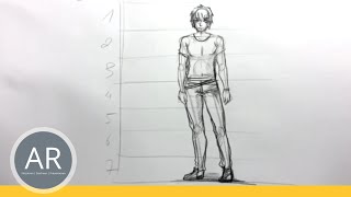 Zeichnen lernen  Aufbau einer männlichen Figur  Akademie Ruhr Tutorial Figürliches Zeichnen [upl. by Zeiler]