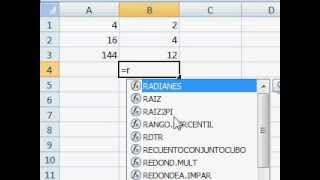 raiz cuadrada excel [upl. by Nirtiac]