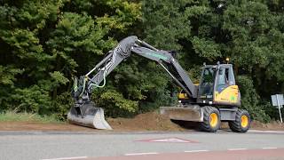 Mecalac 714 MWe mobile excavator with Steelwrist X18 tiltrotator  Gebr Hoftijzer Aalten [upl. by Innek]