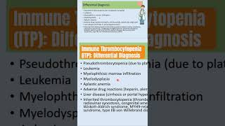 Immune ThrombocytopeniaITP Differential Diagnosis itp immunethrombocytopenia platelets shorts [upl. by Fording]