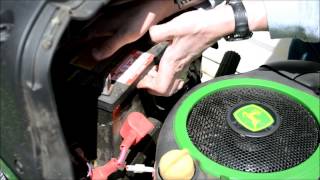 John Deere Lawn Tractor Battery Change A guide [upl. by Siravaj]