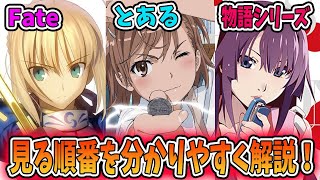 見る順番が分かりにくいアニメ3作品を解説しながら紹介します！【Fate、とある、物語シリーズ】 [upl. by Subocaj426]