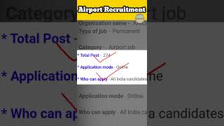 Bhubaneswar airport vacancy 2024newvacancyairportvacancyodishajob [upl. by Eon]