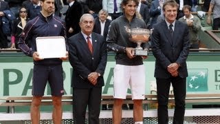 Nadal vs Djokovic French Open 2012 Trophy Ceremony [upl. by Aiello528]