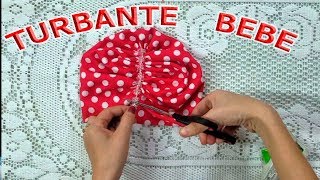 turbante para bebe tela elastica pelotitas blancas [upl. by Dymoke]