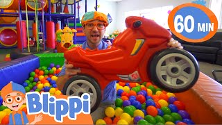 Learning with Blippi at an Indoor Playground  Educational Videos for Kids [upl. by Nawiat67]