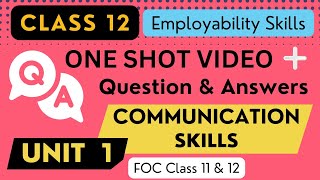 Class 12 Communication Skills  Chapter 1 Employability Skills  One Shot Explanation with Questions [upl. by Slein]