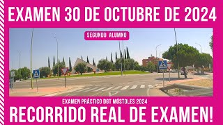 EXAMEN PRÁCTICO de CONDUCIR en MÓSTOLES  DÍA 30 DE OCTUBRE 2024  RECORRIDO REAL SEGUNDO ALUMNO [upl. by Yr719]