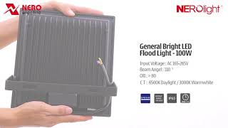 GENERAL BRIGHT LED FLOOD LIGHT  100W  IP65 [upl. by Dellora]