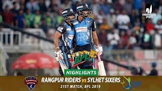 Sylhet Sixers vs Rangpur Riders Highlights  21st Match  Edition 6  BPL 2019 [upl. by Ced]