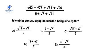 345 All Star’a Yakışır Köklü Sayı Sorusu 🔥 [upl. by Sucy745]