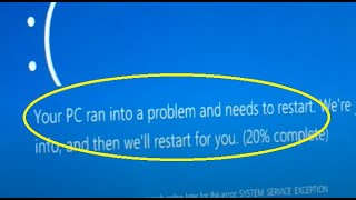 Your PC ran into problem and needs to restart [upl. by Ellersick]