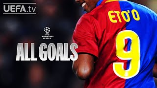 SAMUEL ETOO ALL UCL GOALS [upl. by Yuri957]