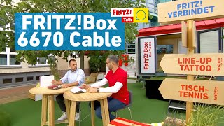 Kabel mit FRITZBox 6670 Cable  FRITZ Talk live von der IFA 2023 [upl. by Oicatsana475]