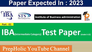 IBA Intermediate Category Solved Test PaperIBA Past PapersIBA Repeated MCQsSTS Past Papers [upl. by Noived]