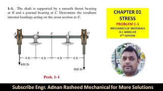 11 Stress Internal Resultant Loading Chapter 1 Mechanics of Materials by RC Hibbeler [upl. by Tlaw]