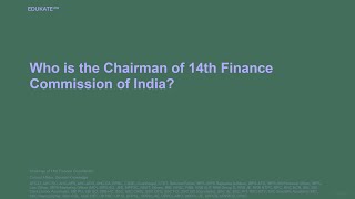 Who is the Chairman of 14th Finance Commission of India [upl. by Acirretahs]