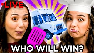 Merrell Twins HILARIOUS FOOD CHALLENGES  Food Truck Fanatics  AwesomenessTV [upl. by Sigfried465]