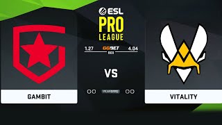 🔴 RU Gambit vs Vitality BO3 ESL Pro League Season 14 [upl. by Yelknirb901]