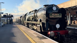 35028 Clan Line and Commuter trains at Taunton 12102024 [upl. by Finella]