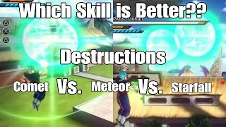 Xenoverse 2 Skill Test Destructions Concerto Comet Vs Meteor Vs StarfallDLC 2 Skills [upl. by Hite]