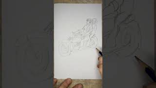 Daily sketch “Rolling away” adhdartist musicsketch timelapse bobseger motorcycle [upl. by Assela]