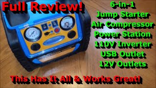 6in1 Jump Starter  Air Compressor  Power Station  Full Review [upl. by Towrey]