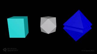 Construction of a rhombic dodecahedron from a cuboctahedron [upl. by Bonaparte]