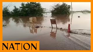 Traffic disrupted on LamuWituGarsen highway as part of the road is flooded [upl. by Esenahs]