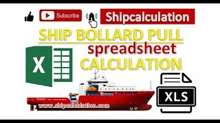 Ship Bollard Pull Calculation Spreadsheet Excel Calculation [upl. by Milissent]