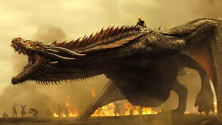 DROGON VS LANNISTERS ARMY GAME OF THRONESDAENERYS SLAUGHTERS THE LANNISTERSDrogon fight scene [upl. by Eiznik]