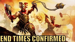 END TIMES CONFIRMED  Khorne Ogre Kingdoms amp Greenskins DLC Campaign News  Total War Warhammer 3 [upl. by Erdei255]