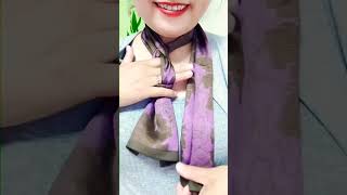 Trending silk scarf style for girls 🧣🧣fashion scarf scarfstyle [upl. by Legnaesoj]