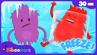 Freeze Dance Sharks Frogs amp More  30 mins Dance Party Compilation  The Kiboomers Kids Songs [upl. by Naujit817]