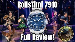 RollsTimi 7910 Automatic Dive Style Watch Review [upl. by Lezti]