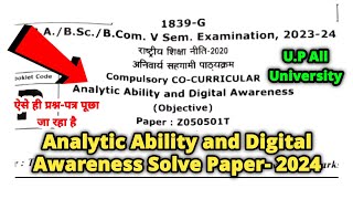 Analytical Ability and Digital Awareness  Analytic Ability and Digital Awareness 5th Sem MCQs 2024 [upl. by Sundin]