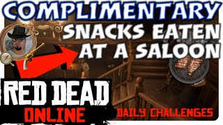 Complimentary snacks eaten at a Saloon RDR2  where to find snacks in Red Dead Online [upl. by Panthea532]