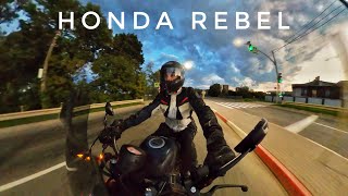 honda rebel 500 evening ride pure sound [upl. by Elyc]