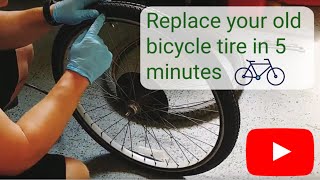 Installing a new bike tire and inner tube in 5 minutes [upl. by Galliett]