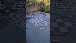 Porcelain patterned patio 🧞‍♂️garden landscapingdesign backyard [upl. by Aynam]